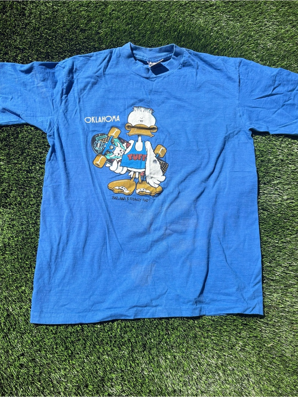Vintage 80s Skateboard Oklahoma Tuff Duck Shirt
